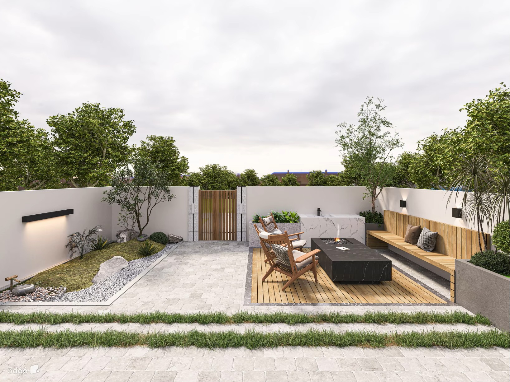 Integrated courtyard lighting